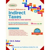Padhuka's Students Referencer on Indirect Taxes for CA Final/Professional November 2021 Exam [IDT - Old & New Syllabus] by CA. G. Sekar | Commercial Law Publisher